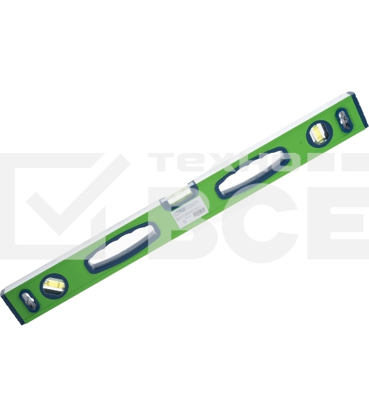 Уровень Сибртех алюминиевый УСМ-0,5-600, фрезерованный, 3 глазка, магнитный, рукоятки, 600 мм