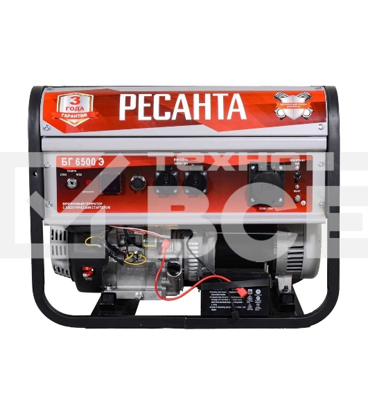 Электрогенератор бензиновый Ресанта БГ 6500 Э, 5.5 кВт, 66 дБ, 69.8 кг