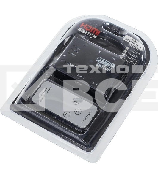 Переключатель аудио-видео Premier HDMI (f)/HDMI (f)/HDMI (f) черный (7004)