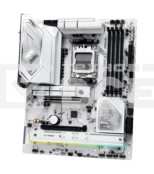 Материнская плата ASRock X870 STEEL LEGEND WIFI, AM5, AMD X870, 4xDDR5, 4xSATA, 3xM.2, 1xPCIe 5.0 x16, 1xPCIe 5.0 x4, 1xHDMI, 1x2.5Gb LAN, Wi-Fi 7, Bluetooth 5.4, 2xUSB-C 40Gbps, 2xUSB-A 10Gbps, 3xUSB-A 5Gbps, 4xUSB-A 2.0, 1xTOSLINK, 2x3.5 мм, 7.1, ATX