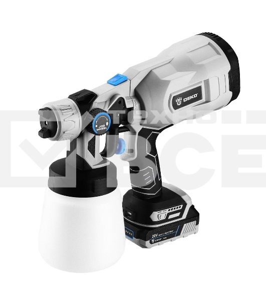 Краскопульт аккумуляторный DEKO SG20DK Max, 20В, 800 мл, 1x3.0А·ч 083-1135