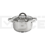 Кастрюля MALLONY Mediano нержавеющая сталь, со стеклянной крышкой, 2,6 л, d-18, фото 1