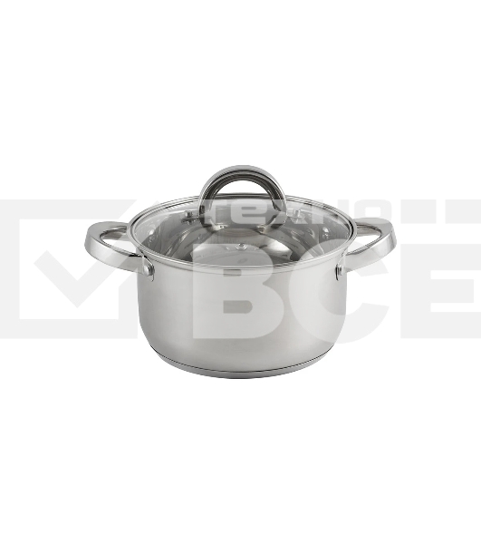 Кастрюля MALLONY Mediano нержавеющая сталь, со стеклянной крышкой, 2,6 л, d-18