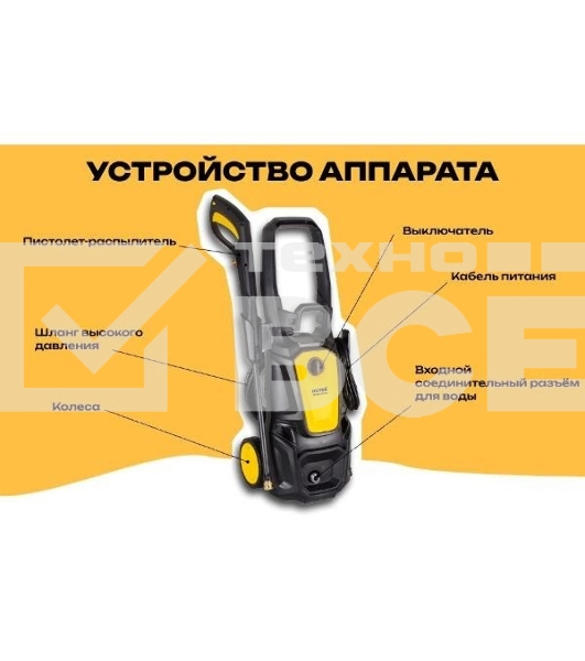 Мойка Huter M420L-PW-PRO черный/желтый