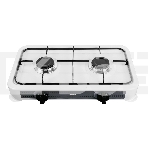 Плита настольная газовая Centek CT-1524 (белый), 2 конфорки, сменная форсунка баллон/магистраль, фото 1