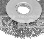 Щетка для УШМ Denzel 125 мм, плоская, витая нержавеющая проволока 0,3 мм, посадка 22,2 мм, фото3