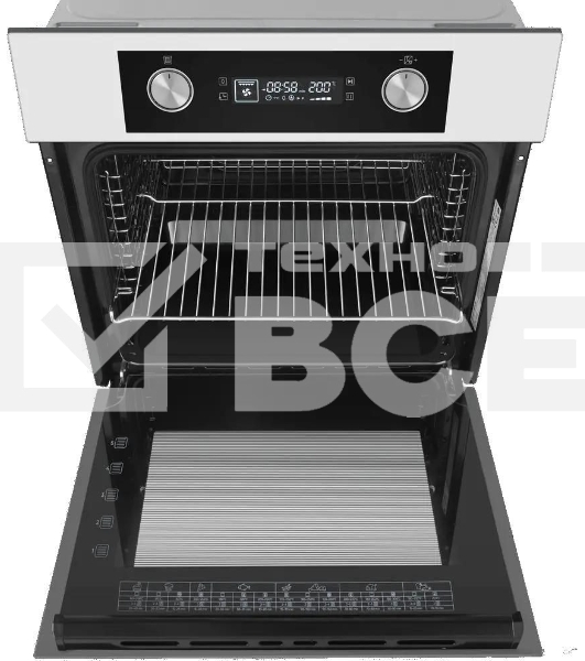 Шкаф духовой электрический Maunfeld AEOH60102W, 60л, дверца с 3 стеклами, белый