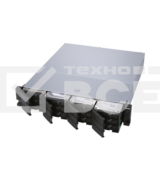 Полка расширения сетевого хранилища без дисков SMB QNAP TL-R1200S-RP SATA 6GB/s JBOD storage enclosure, 12-tray 3,5'/2,5' w/o HDD, 3 x SFF-8088, 2 PSU. Rackmount. W/o rail kit RAIL-B02