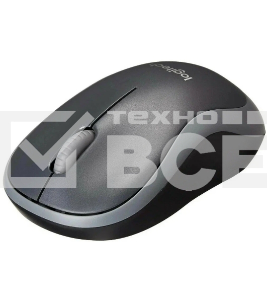 Мышь беспроводная Logitech M186 черный/серый, 1000 dpi, радиоканал, USB, кнопки - 3
