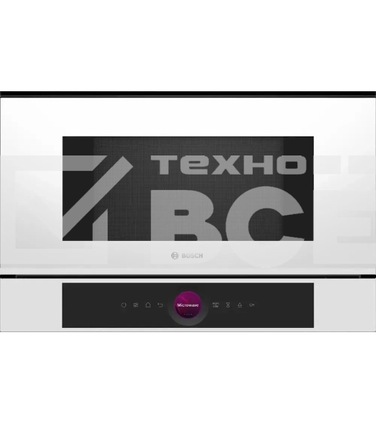 Микроволновая печь встраиваемая Bosch BFL7221W1 белый, 21 л, 900 Вт, переключатели - поворотный механизм/сенсор