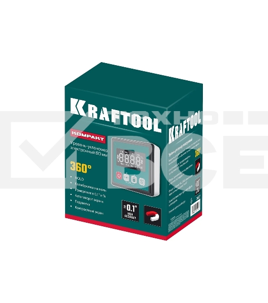 Уровень-уклономер электронный, 4х90°, магнитный, 4 кнопки KRAFTOOL KOMPAKT