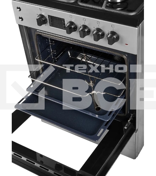 Плита комбинированная MIU 6041 ЕRPDCHK серый, конфорок 4 шт газовых, духовка 65 л, 60 см x 85 см x 60 см