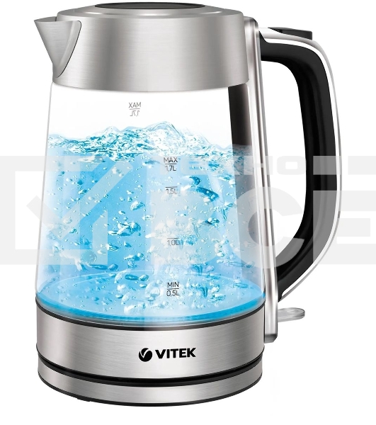 Чайник электрический Vitek VT-1184 1.7л. 2200Вт серебристый корпус: стекло/металл