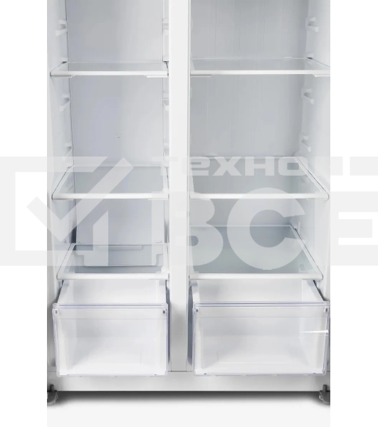 Холодильник Hyundai CS4502F нержавеющая сталь двухкамерный Side by Side 271/165л морозилка сбоку