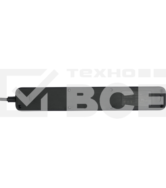 Сетевой фильтр Гарнизон 2.0 Мультипорт EPS-4-U3-B-2, 4 р, 10А, 3xUSB, 2м, ур.защиты 2+, черный, пакет