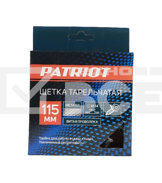 Щетка EDGE by PATRIOT тарельчатая 115ммХМ14 витая проволока