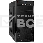 Компьютерный корпус Miditower ExeGate CP-604-UNS350 (ATX, БП UNS350 с вент. 12см, 2*USB, аудио, черный), фото 1
