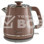 Чайник электрический Delta LUX DE-1019 (1,8 л, металл/пластик) коричневый, фото 1