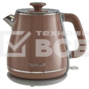 Чайник электрический Delta LUX DE-1019 (1,8 л, металл/пластик) коричневый