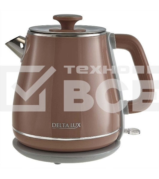Чайник электрический Delta LUX DE-1019 (1,8 л, металл/пластик) коричневый