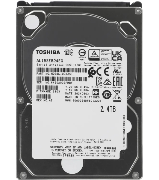 Жесткий диск HDD Toshiba Enterprise Performance 2.4Tb 10500rpm, SAS 128Mb 2.5'
