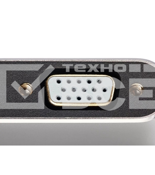 Кабель-концентратор USB3.1 TypeCm -->HDMI+USB3.0+PD+VGA Alum Grey 4K@30Hz, Telecom<TUC055>