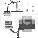 Кронштейн для монитора/ноутбука Cactus CS-VM-LH08-BK черный 13
