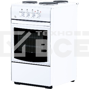Плита электрическая Flama AE 1304 W белый, конфорок 3 шт, духовка 50 л, 50 см x 85 см x 60 см