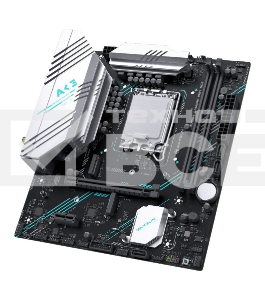Материнская плата Maxsun B760M GAMING WIFI ACE, LGA 1700, Intel B760, 2xDDR5, 3xSATA, 2xM.2, 1xPCI-E 4.0 x16, 1xPCI-E x1, 1xHDMI, 1xVGA, 1x 1Gb LAN, 2xUSB 2.0, 4xUSB 3.2 Gen1, 7.1, mATX