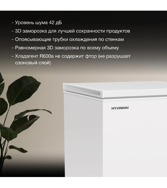 Морозильный ларь Hyundai CH20081, 82Вт, белый