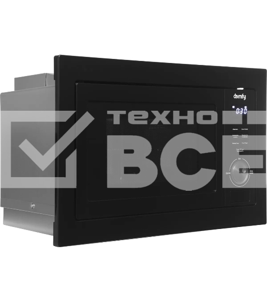 Микроволновая печь встраиваемая Domfy DM2540BW BG черный, 25 л, 900 Вт,  переключатели - поворотный механизм/кнопки