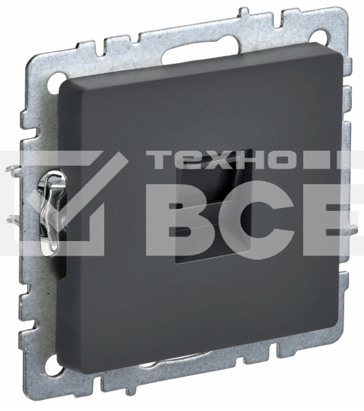 Розетка компьютерная IEK BRITE РК10-БрГ RJ45 кат.5E графит