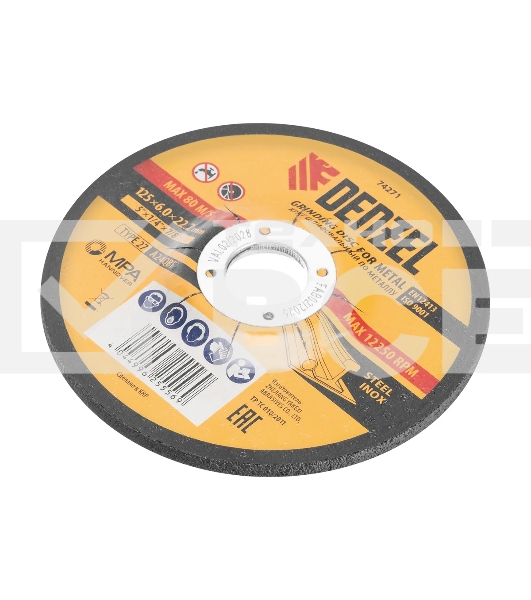 Круг шлифовальный по металлу Denzel A24QBF 125 х 6,0 х 22,2 мм