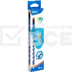 Карандаш чернографитный Deli EC016-2B U-Touch 2B, трехгранный, (12шт) ластик, фото3