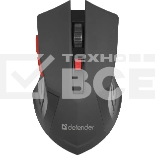 Мышь беспроводная Defender Accura MM-275 красный, 1600 dpi, радиоканал, USB, кнопки - 6