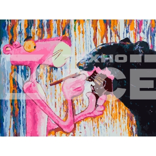 Картина по номерам БЕЛОСНЕЖКА 1100-AS Розовая пантера красит черную