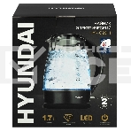 Чайник электрический Hyundai HYK-G2011 1.7л. 2200Вт черный (корпус: стекло), фото2