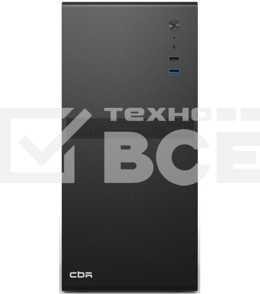 Компьютчерный корпус CBR mATX Minitower V203, без БП, 1хUSB 3.0, 1хUSB 2.0, HD Audio+Mic, черный PCC-MATX-V203-WPSU