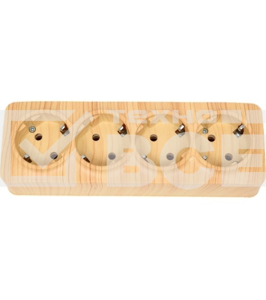 Розетка 4-м TOKOV ELECTRIC ОП Frea 16А IP20 250В с заземл. АБС-пластик сосна