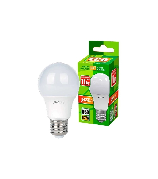 Лампа светодиодная JazzWay PLED-ECO/SE-A60 11Вт грушевидная 3000К теплый белый E27 840лм 230В