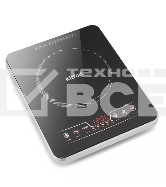 Плита настольная электрическая Kitfort КТ-102 черный, стеклокерамика