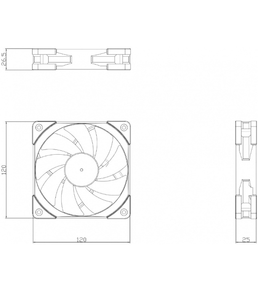 Кулер для корпуса Thermalright TL-C12RW-S V2 Reverse (120x120x25mm, 4-pin PWM, ARGB, 58CFM, 25.6dBA, 1500RPM, White)