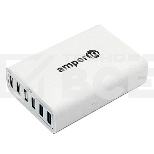 Блок питания (сетевой адаптер) Amperin Quick Charge 6-port QC 3.0 USB (YDS-TC060-4-2-0), белый