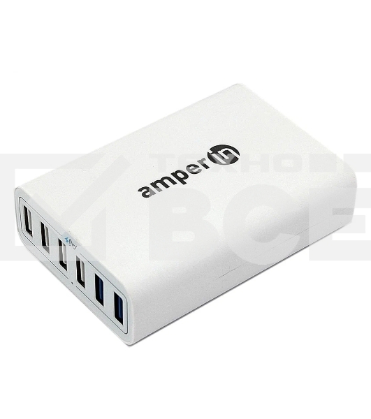 Блок питания (сетевой адаптер) Amperin Quick Charge 6-port QC 3.0 USB (YDS-TC060-4-2-0), белый