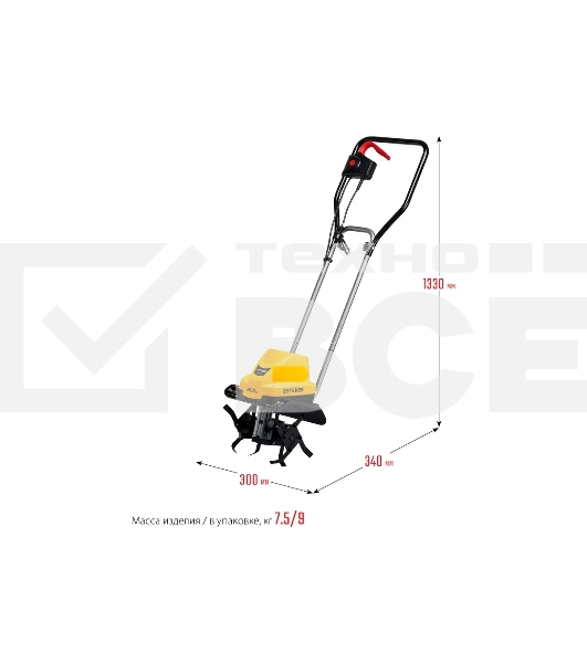 Электрический культиватор STEHER, 800 Вт