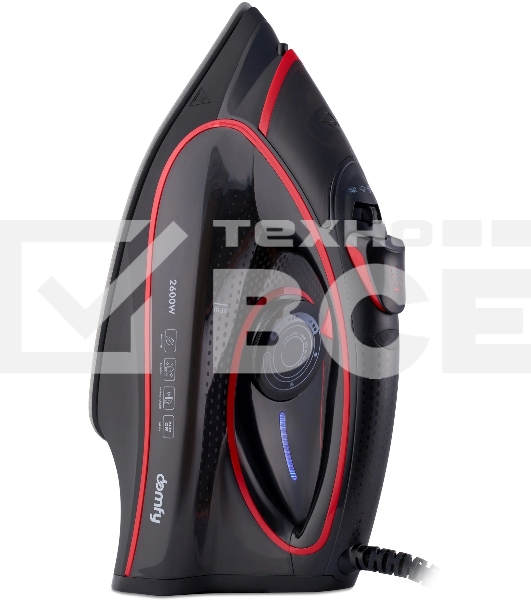 Утюг Domfy DSC-EI606 2600Вт черный/красный