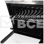 Газовый духовой шкаф Beko BBIGT21100X с откидным электрическим грилем; автоматический электроподжиг; поворотные переключатели; металлические направляющие; объем - 72л; 3 стекла дверцы; 1 решетка; 1 противень; вертел. Цвет: Нержавеющая сталь; Материал пане, фото2