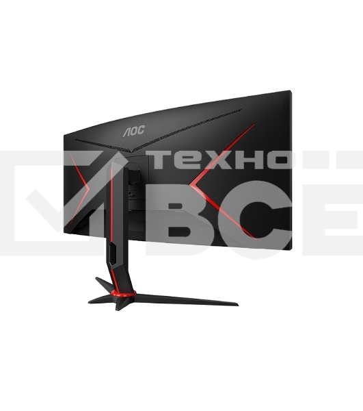 Монитор 34' AOC CU34G2XP, VA 3440x1440, 180 Гц, 1 мс, 21:9, 400 кд/м², 2xHDMI, 2xDP, 2x4 Вт, изогнутый, черный/красный