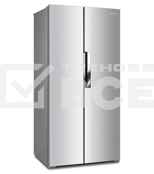 Холодильник Hyundai CS4502F нержавеющая сталь двухкамерный Side by Side 271/165л морозилка сбоку
