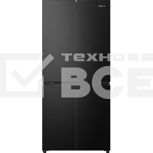 Холодильник Hisense RQ5P470SAF1 трехкамерный, черный, 331/199, морозилка снизу, Total No Frost, Side-by-Side
